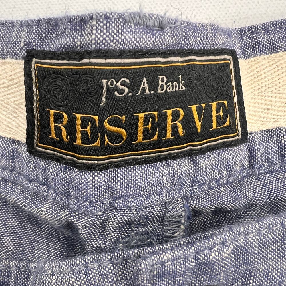 Joseph Jos. A. Bank Reserve Chambray Blue 100% Linen Dress Shorts Size 46 Waist - Picture 2 of 11
